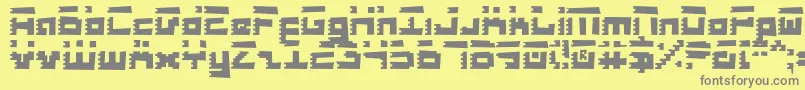 RoidRageRough-Schriftart – Graue Schriften auf gelbem Hintergrund