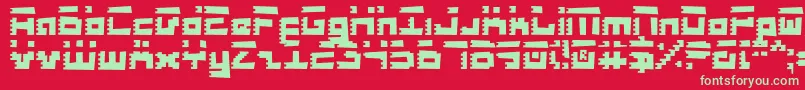 フォントRoidRageRough – 赤い背景に緑の文字