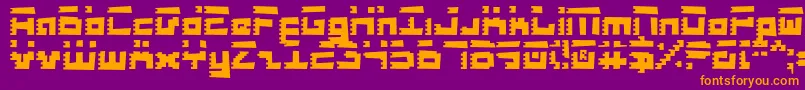 RoidRageRough-Schriftart – Orangefarbene Schriften auf violettem Hintergrund