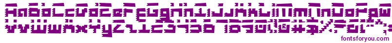 フォントRoidRageRough – 白い背景に紫のフォント