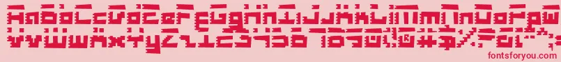 RoidRageRough-Schriftart – Rote Schriften auf rosa Hintergrund