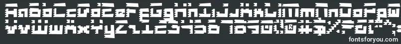 RoidRageRough-fontti – valkoiset fontit mustalla taustalla