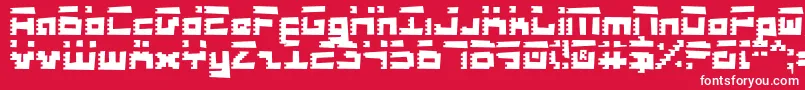 RoidRageRough-Schriftart – Weiße Schriften auf rotem Hintergrund