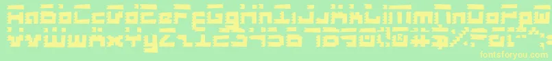 RoidRageRough-fontti – keltaiset fontit vihreällä taustalla