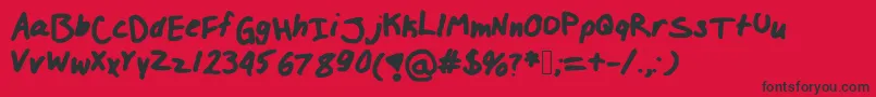 Izzylolfont Font – Black Fonts on Red Background