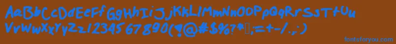 Izzylolfont Font – Blue Fonts on Brown Background