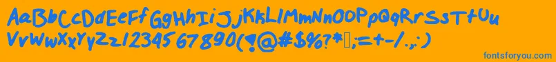 Izzylolfont Font – Blue Fonts on Orange Background