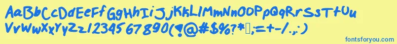 Izzylolfont Font – Blue Fonts on Yellow Background