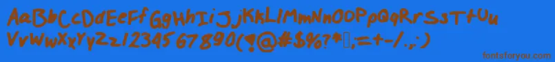 Шрифт Izzylolfont – коричневые шрифты на синем фоне