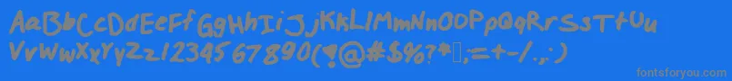 フォントIzzylolfont – 青い背景に灰色の文字
