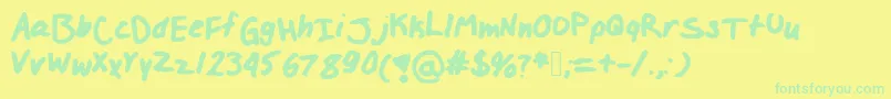 Izzylolfont Font – Green Fonts on Yellow Background