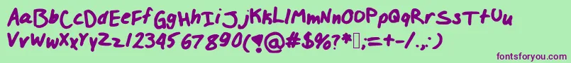 Izzylolfont Font – Purple Fonts on Green Background