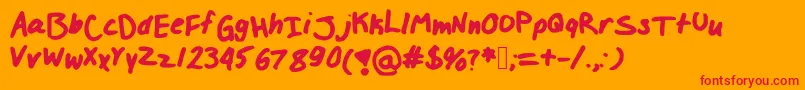 Izzylolfont Font – Red Fonts on Orange Background