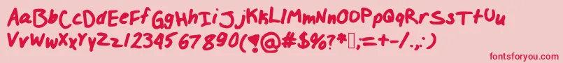 Izzylolfont Font – Red Fonts on Pink Background