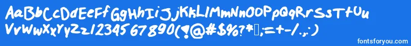 Izzylolfont Font – White Fonts on Blue Background