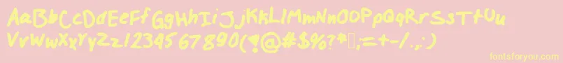 Izzylolfont Font – Yellow Fonts on Pink Background