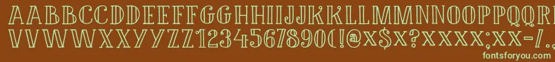 Шрифт DkDouceur – зелёные шрифты на коричневом фоне