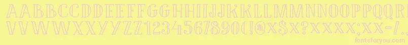 DkDouceur-fontti – vaaleanpunaiset fontit keltaisella taustalla