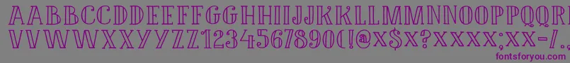 フォントDkDouceur – 紫色のフォント、灰色の背景