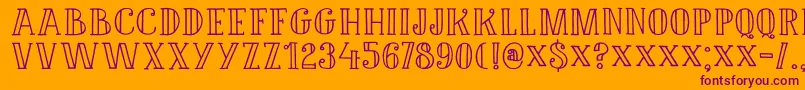 Шрифт DkDouceur – фиолетовые шрифты на оранжевом фоне