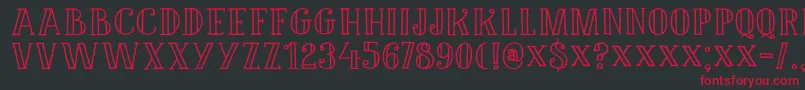 フォントDkDouceur – 黒い背景に赤い文字