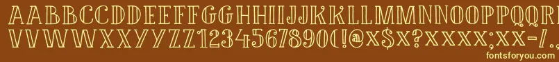 DkDouceur-fontti – keltaiset fontit ruskealla taustalla