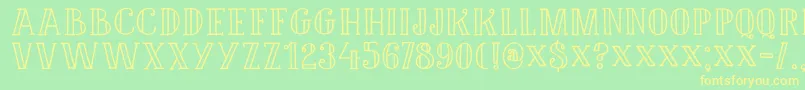 DkDouceur Font – Yellow Fonts on Green Background