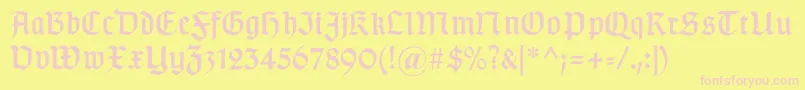 Gotischd Font – Pink Fonts on Yellow Background