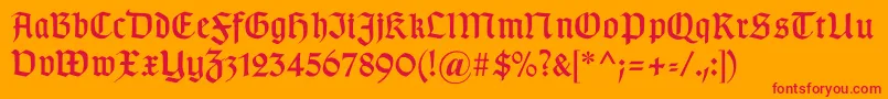 Gotischd Font – Red Fonts on Orange Background