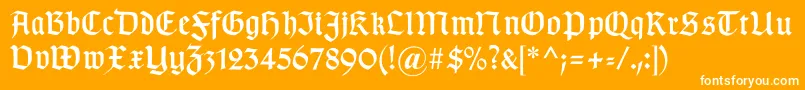 Gotischd Font – White Fonts on Orange Background