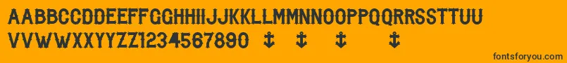 BikerFromHell-fontti – mustat fontit oranssilla taustalla