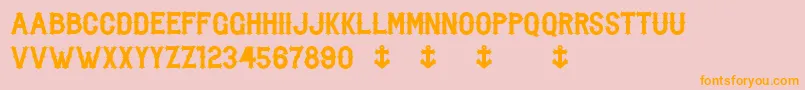 BikerFromHell Font – Orange Fonts on Pink Background