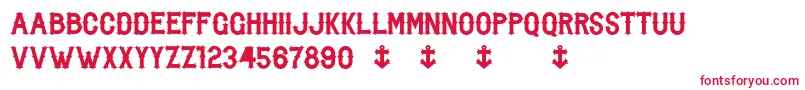 BikerFromHell-fontti – punaiset fontit valkoisella taustalla