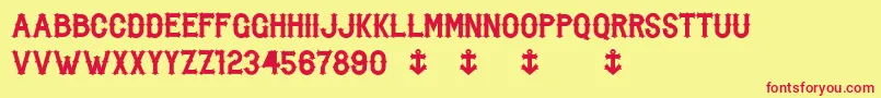 フォントBikerFromHell – 赤い文字の黄色い背景