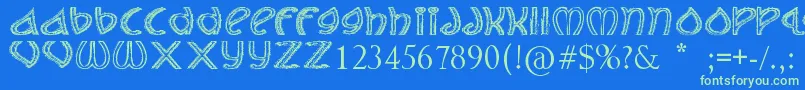 TheJollyRancher Font – Green Fonts on Blue Background