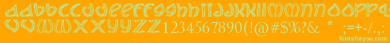 TheJollyRancher Font – Green Fonts on Orange Background