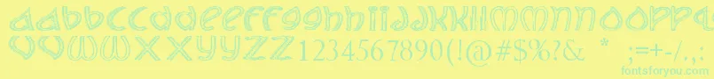 TheJollyRancher Font – Green Fonts on Yellow Background