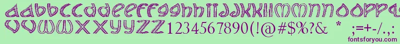 TheJollyRancher Font – Purple Fonts on Green Background