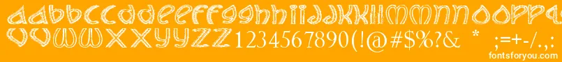 TheJollyRancher-Schriftart – Weiße Schriften auf orangefarbenem Hintergrund