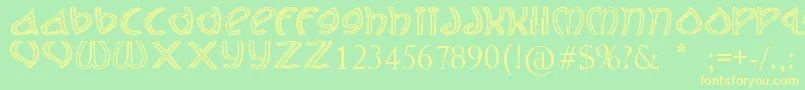 TheJollyRancher Font – Yellow Fonts on Green Background