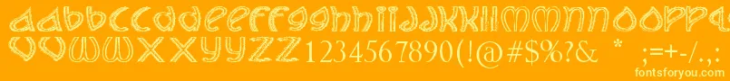 TheJollyRancher Font – Yellow Fonts on Orange Background