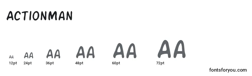 ActionMan Font Sizes