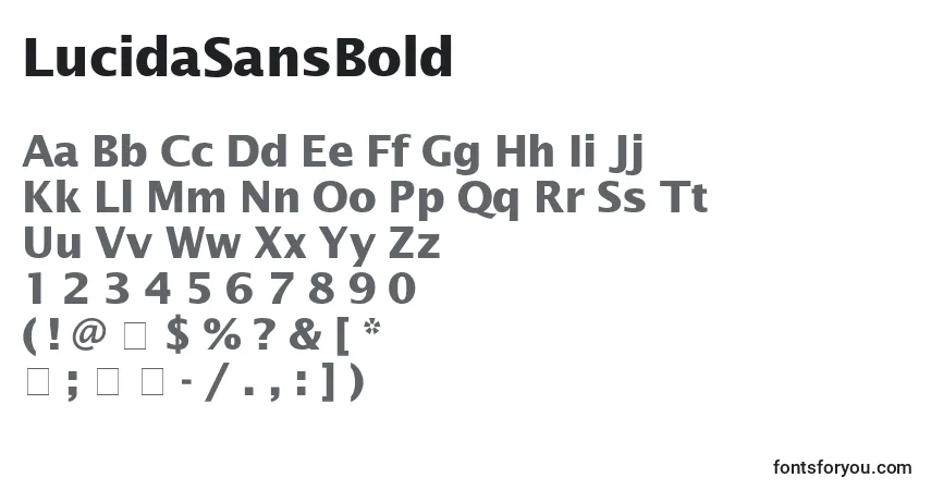 Шрифт LucidaSansBold – алфавит, цифры, специальные символы