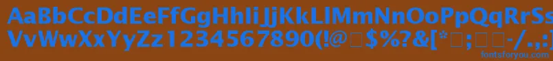 フォントLucidaSansBold – 茶色の背景に青い文字