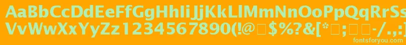 LucidaSansBold-fontti – vihreät fontit oranssilla taustalla