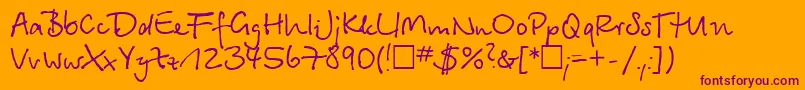 BetinaNormal Font – Purple Fonts on Orange Background