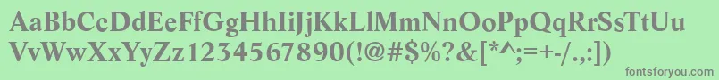 フォントLyonBold – 緑の背景に灰色の文字