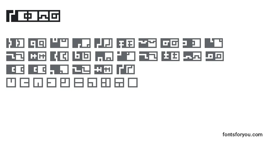 A fonte Zuish – alfabeto, números, caracteres especiais