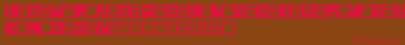 フォントZuish – 赤い文字が茶色の背景にあります。