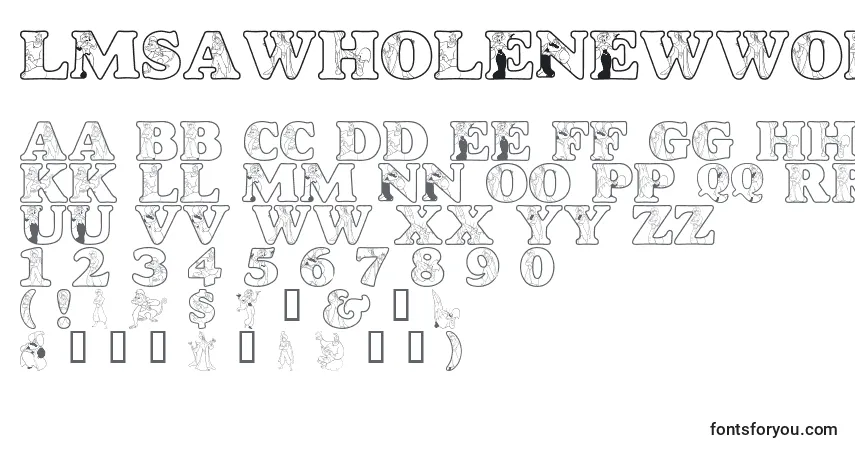 Czcionka LmsAWholeNewWorld – alfabet, cyfry, specjalne znaki